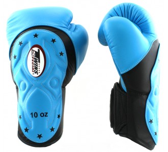 Боксерские перчатки Twins Special (BGVL-6-MK black/light blue)